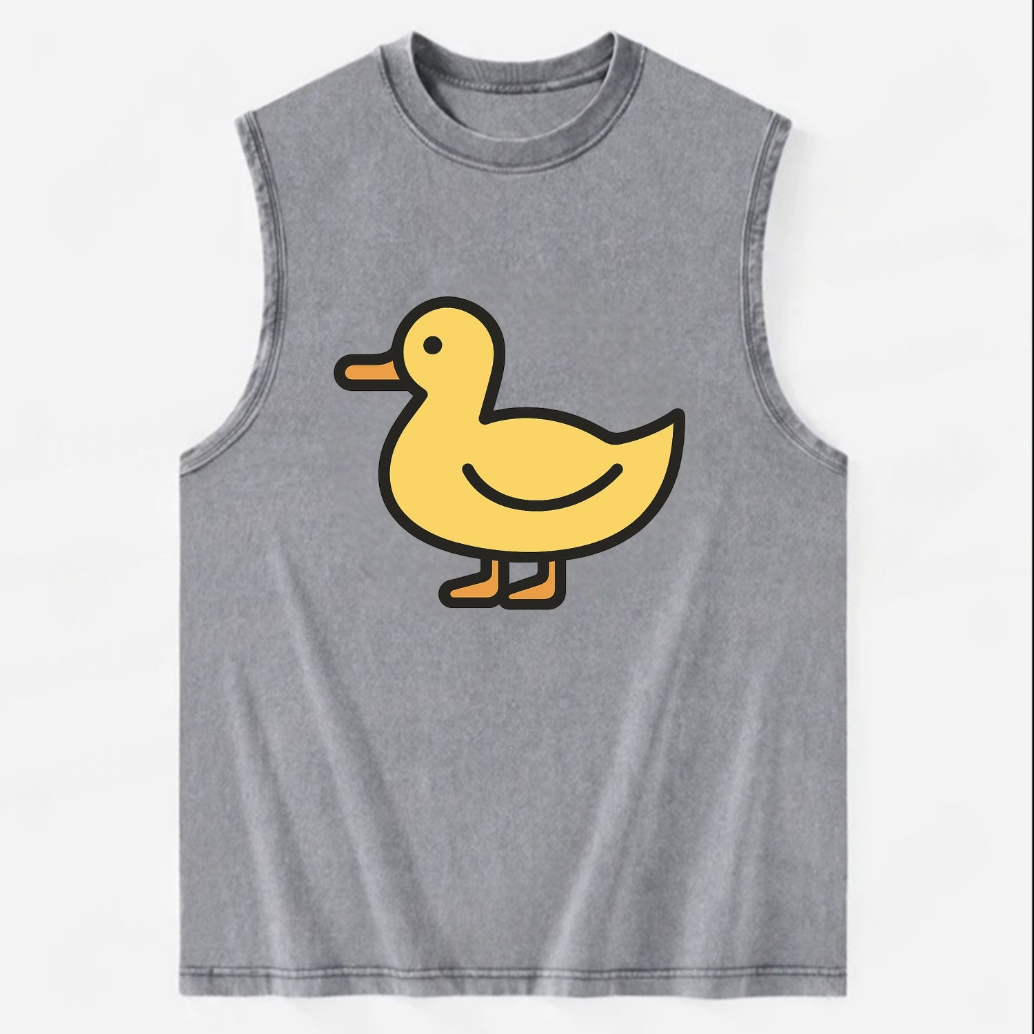Duck - Yellow mallard flat side profile - Vintage Washed Tank - Grey