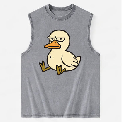 The Duck Judging Silently - Vintage Washed Tank - Grey