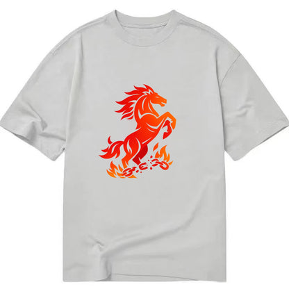 FREEDOM FLAMES | Wild horse breaking fire chains | Liberation | Barriers burned | - Classic T-shirt - Grey