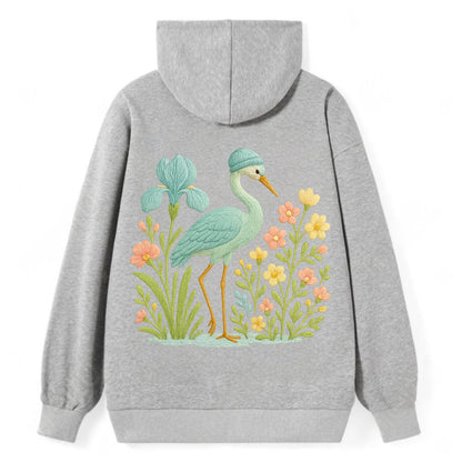 Mint Crane - Classic Pullover Hoodie - Grey