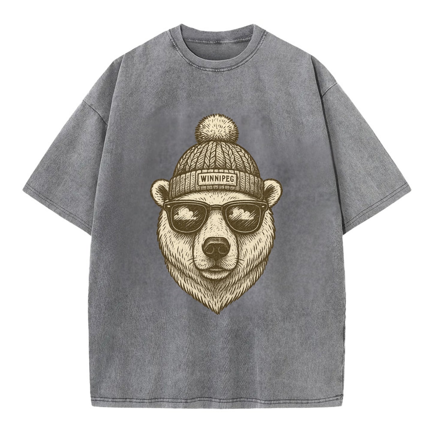 Winnipeg Polar Bear wearing Winnipeg bea - Vintage T-shirt - Grey