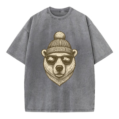 Winnipeg Polar Bear wearing Winnipeg bea - Vintage T-shirt - Grey
