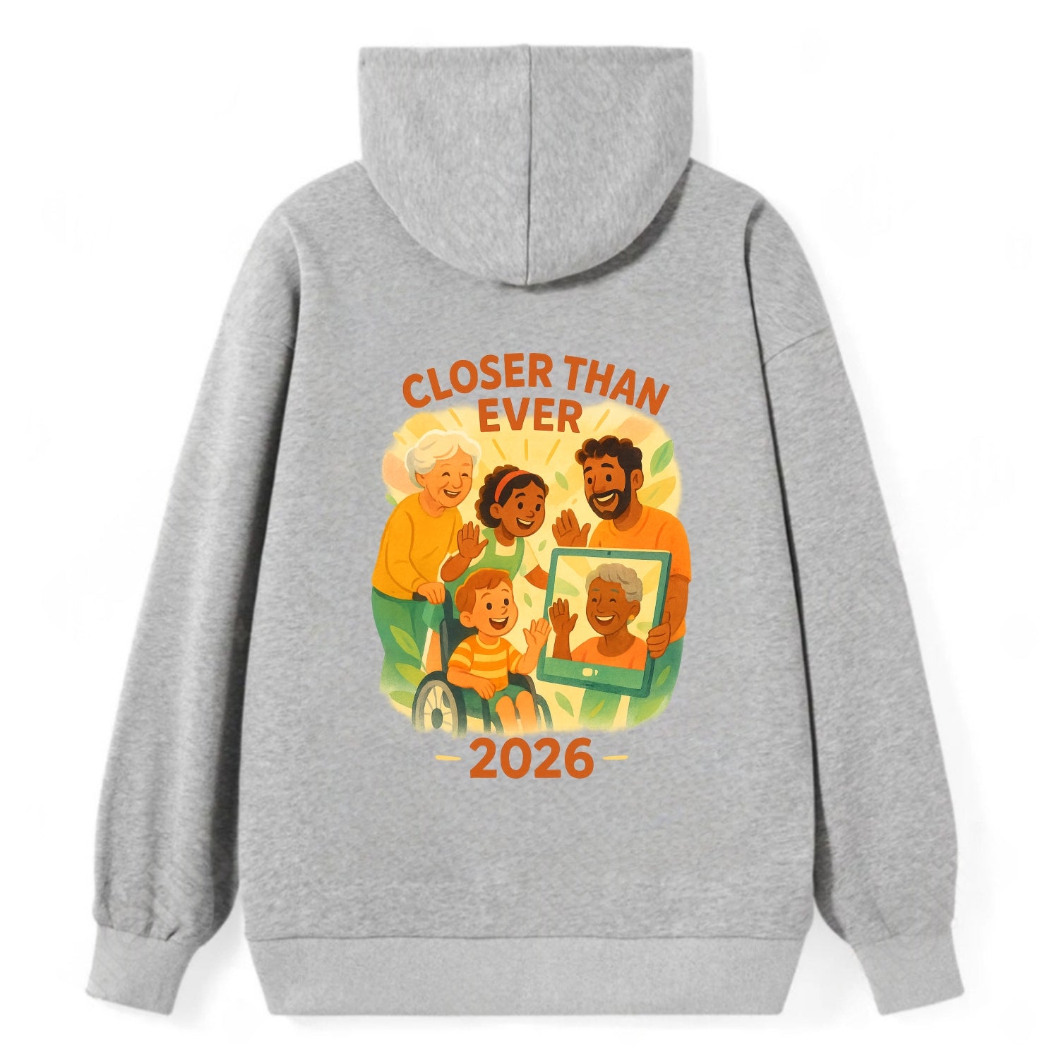 Technology bringing distant families together - "Closer Than Ever" - - Classic Pullover Hoodie - Grey