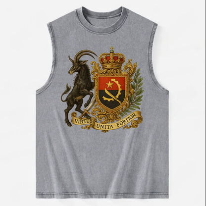 Angola Giant Sable Emblem  - Vintage Washed Tank - Grey