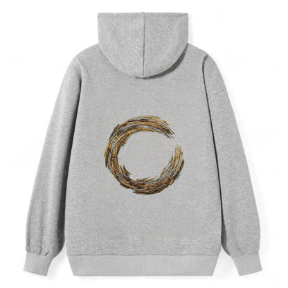 Enso Circle - Classic Pullover Hoodie - Grey