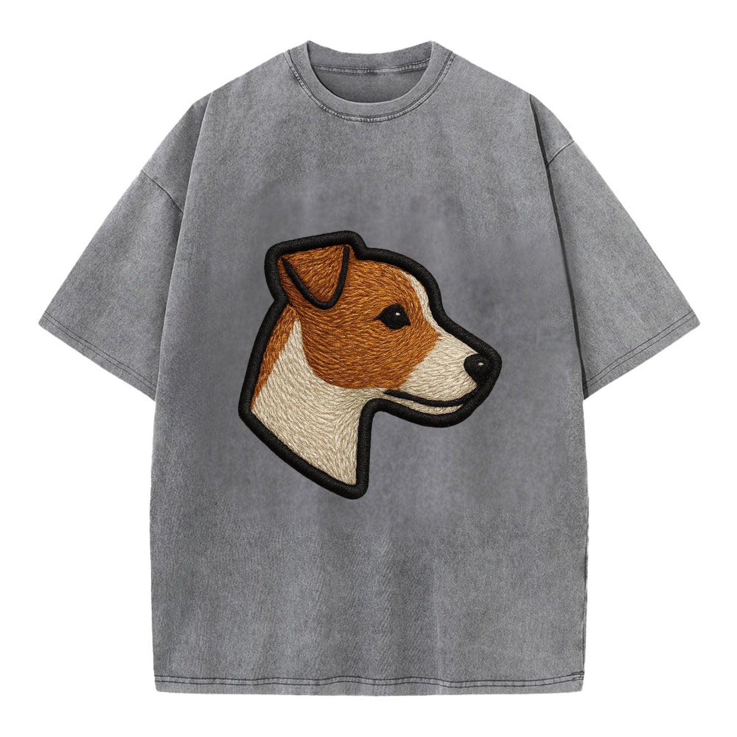 Jack Russell Terrier - Modern small terr - Vintage T-shirt - Grey