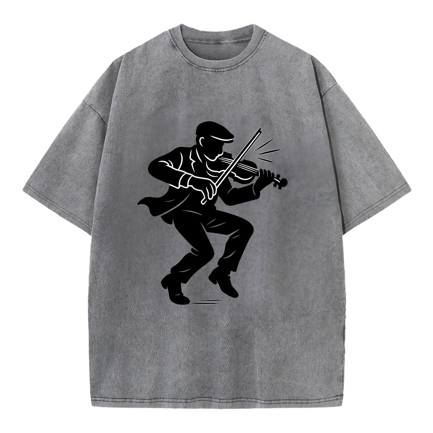 Irish folk musician traditional jig - Vintage T-shirt - Grey