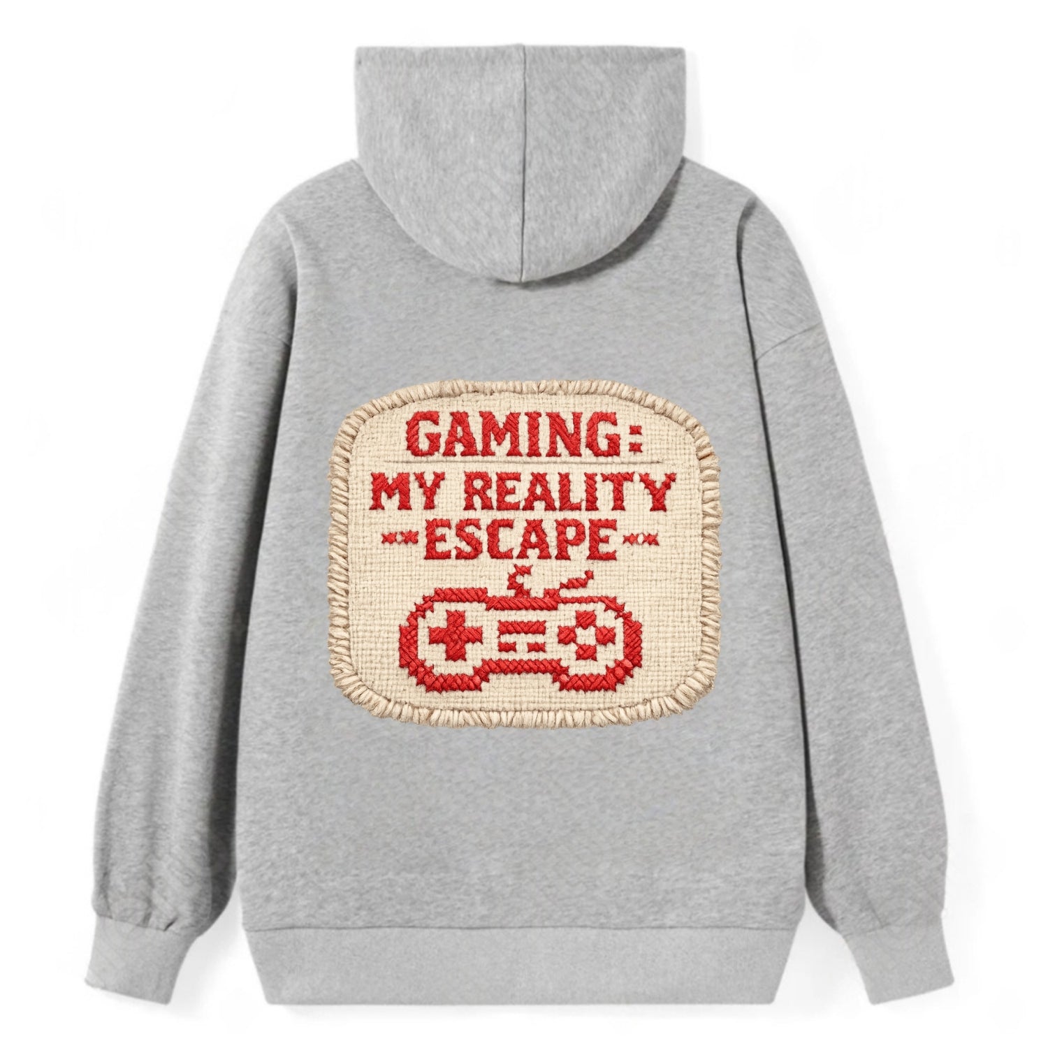 GAMING: MY REALITY ESCAPE - red game escape - red - gaming reality escape - Classic Pullover Hoodie - Grey