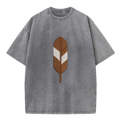 Eagle Feather  - Vintage T-shirt - Grey