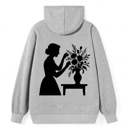 Florist arranging dramatic bouquet - Classic Pullover Hoodie - Grey