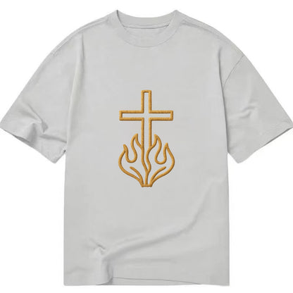 Burning Bush Cross  - Classic T-shirt - Grey