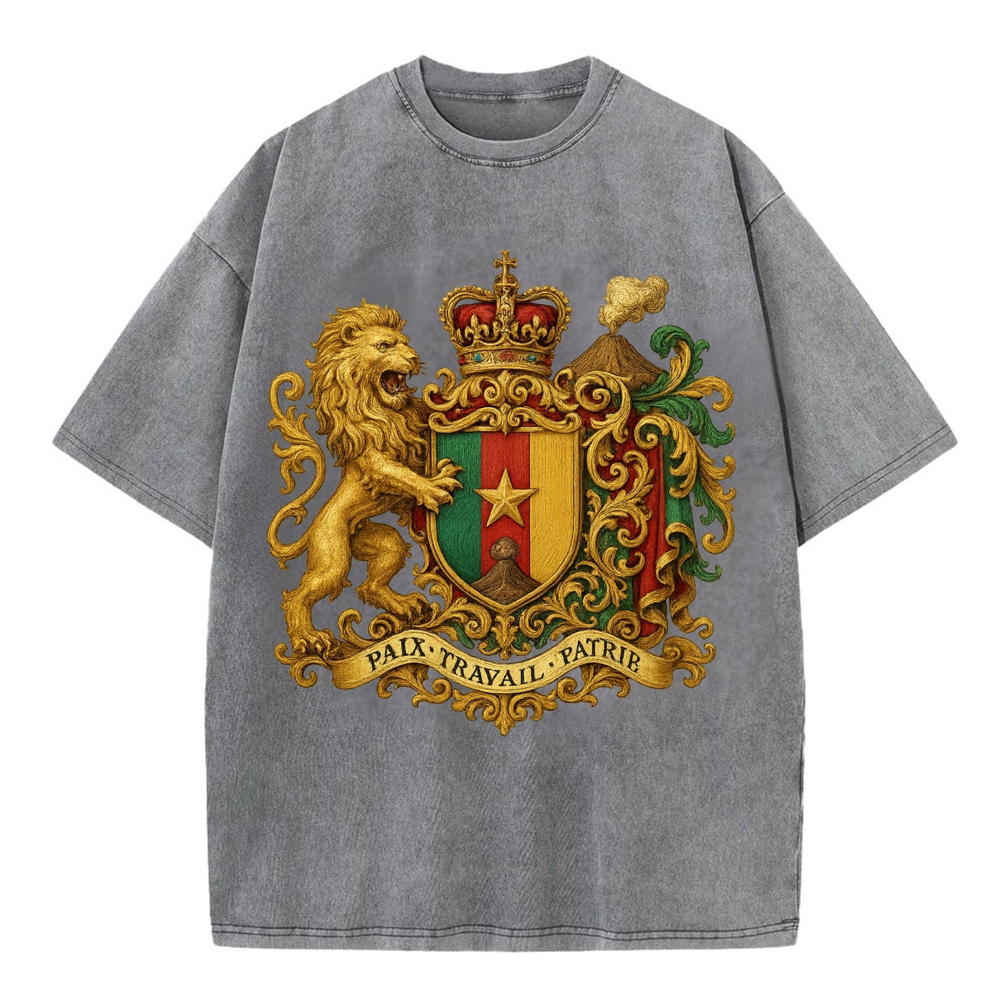 Cameroon Royal Logo  - Vintage T-shirt - Grey