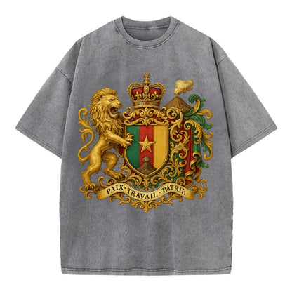 Cameroon Royal Logo  - Vintage T-shirt - Grey