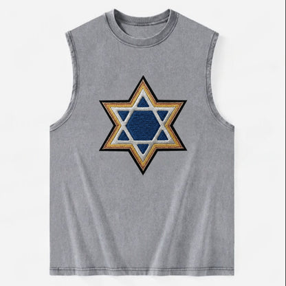 Star of David - Vintage Washed Tank - Grey