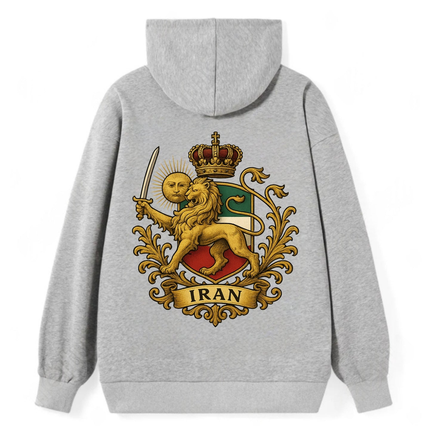 Royal Iran Coat Of Arms - Classic Pullover Hoodie - Grey