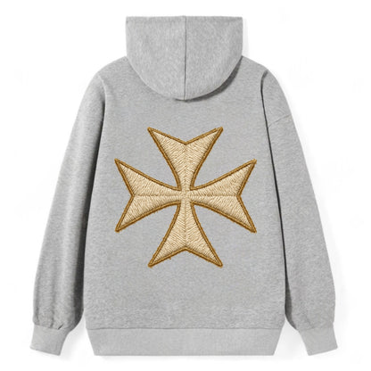 Hospitaller Cross  - Classic Pullover Hoodie - Grey