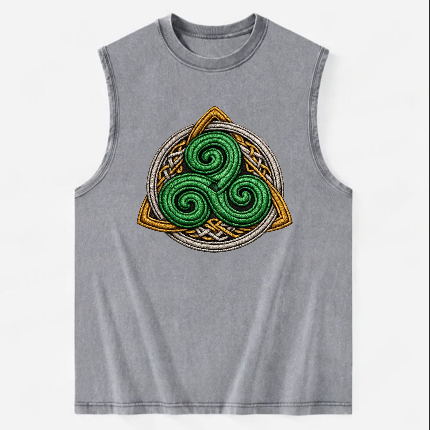 Spiral Knot Triskele - Vintage Washed Tank - Grey