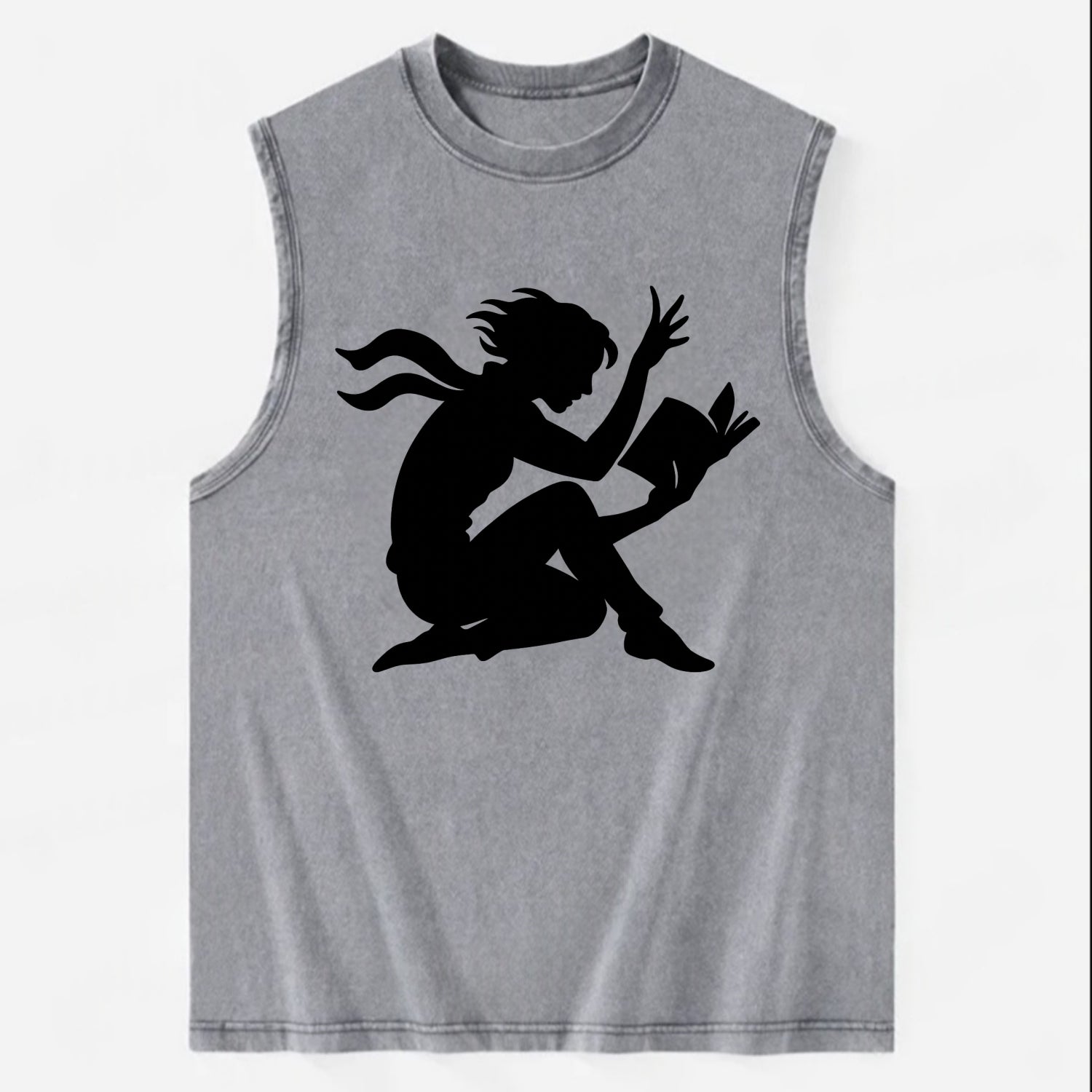 Reader lost in book moment - Vintage Washed Tank - Grey