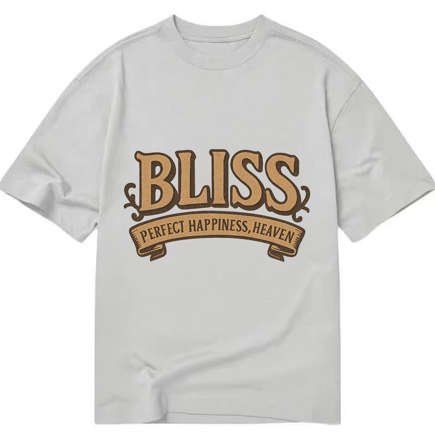 Bold typography design - "BLISS" - perfect happiness, heaven - Classic T-shirt - Grey