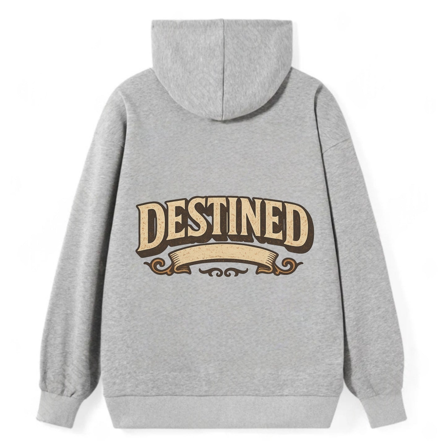 Bold typography design - "DESTINED" - fated for greatness - Classic Pullover Hoodie - Grey