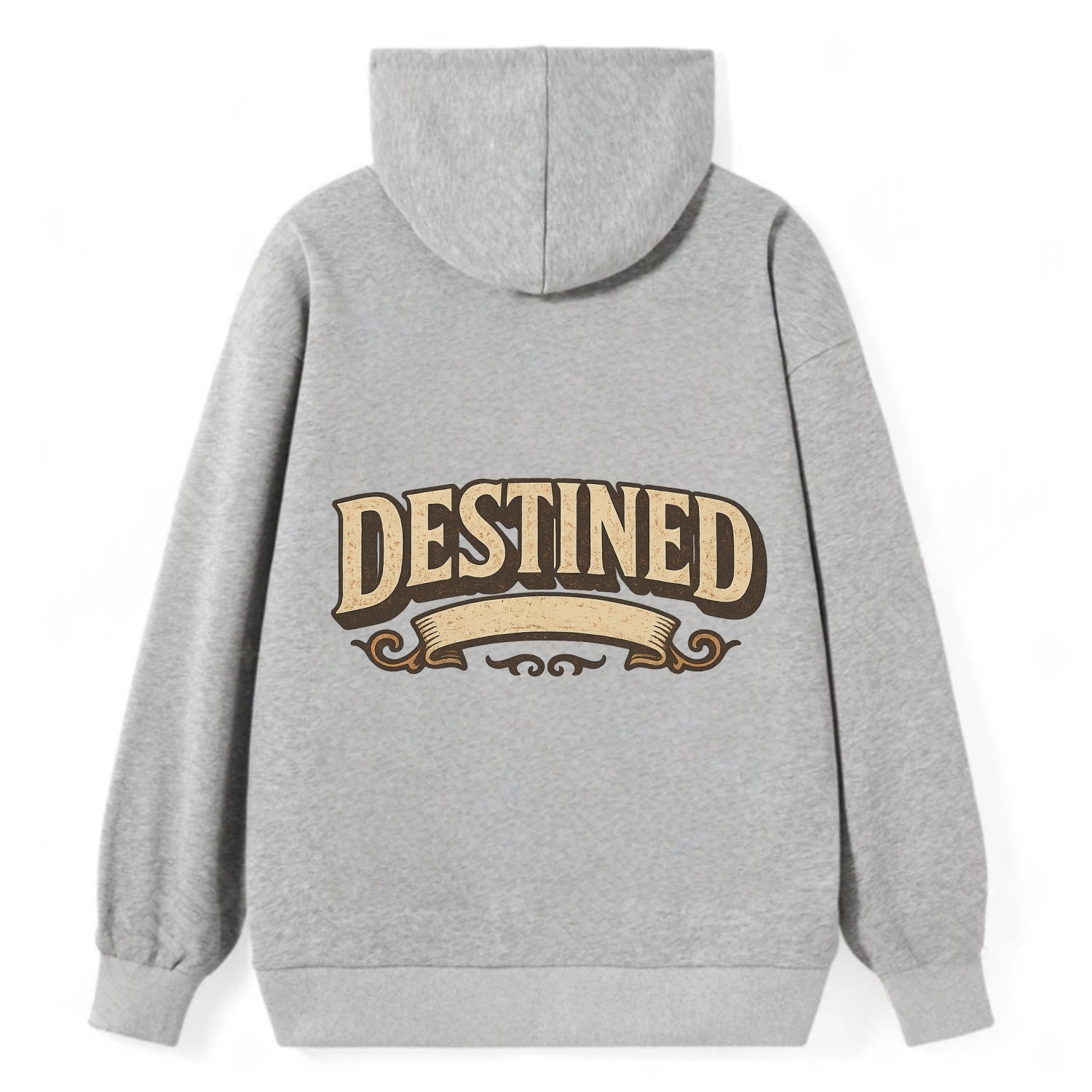 Bold typography design - "DESTINED" - fated for greatness - Classic Pullover Hoodie - Grey