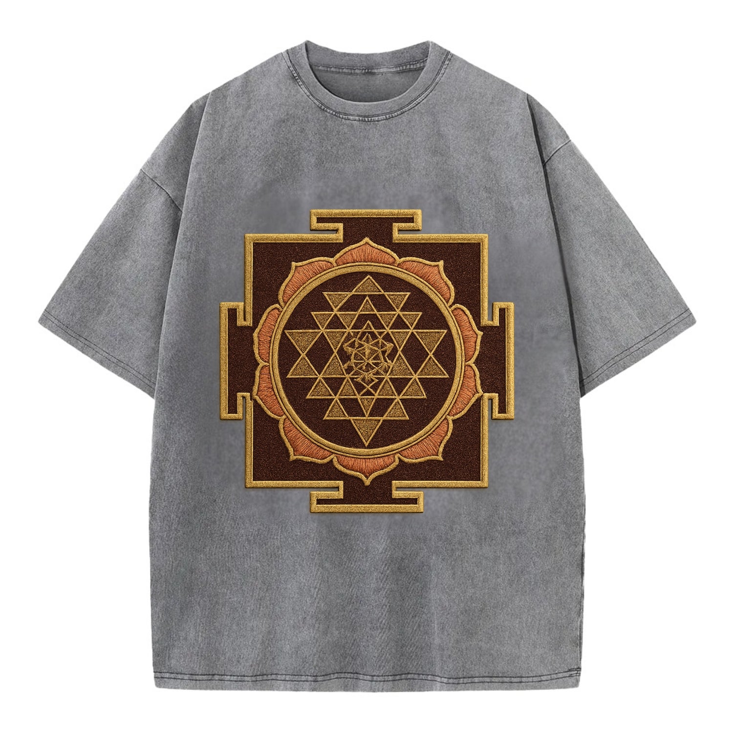 Sri Yantra  - Vintage T-shirt - Grey