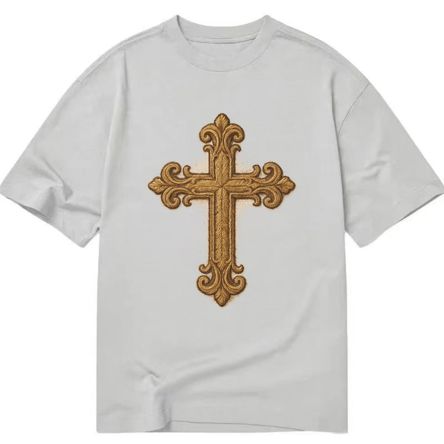 Baroque Cross  - Classic T-shirt - Grey