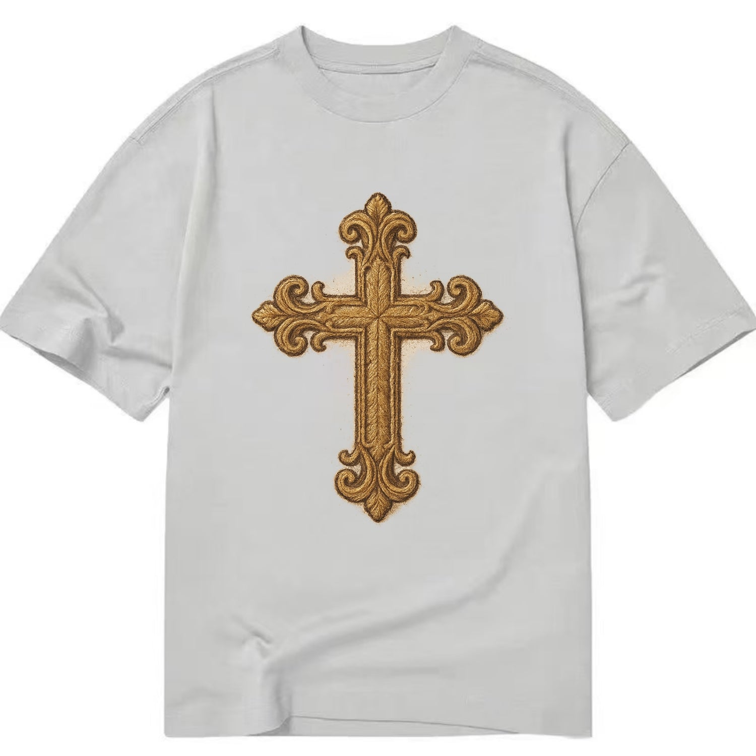Baroque Cross  - Classic T-shirt - Grey