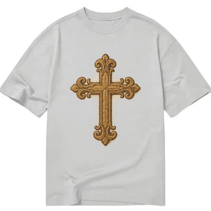 Baroque Cross  - Classic T-shirt - Grey