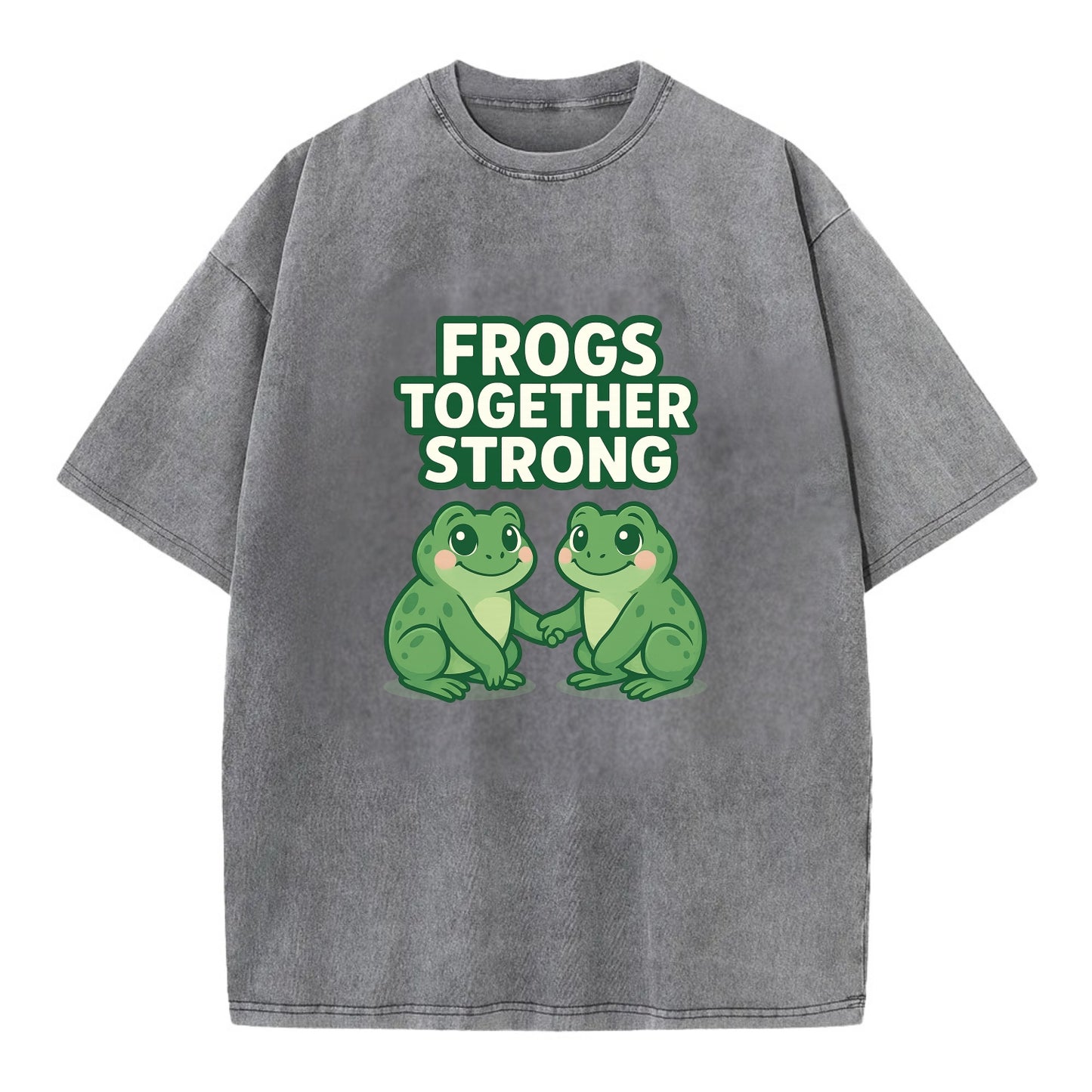 Frogs Together Strong 2 - Vintage T-shirt - Grey