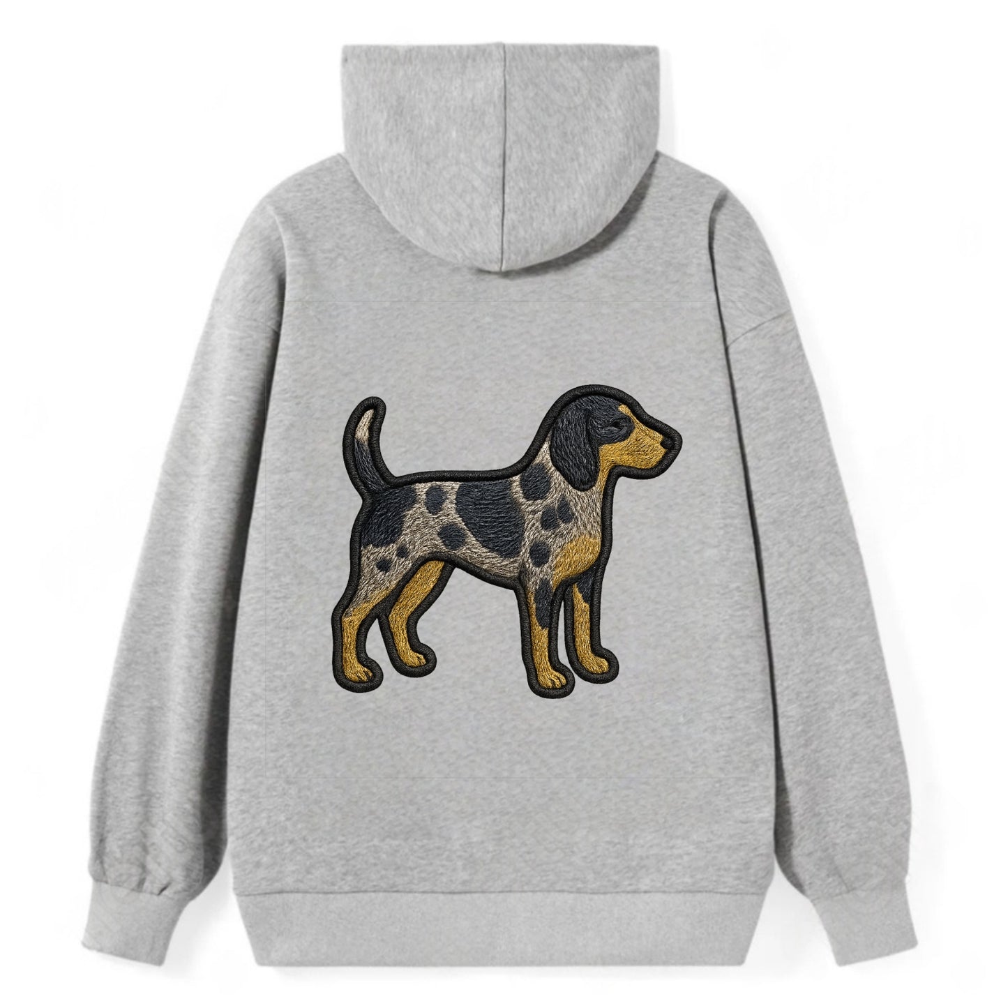 Bluetick Coonhound - Trendy spotted hound logo with prominent black border - Classic Pullover Hoodie - Grey