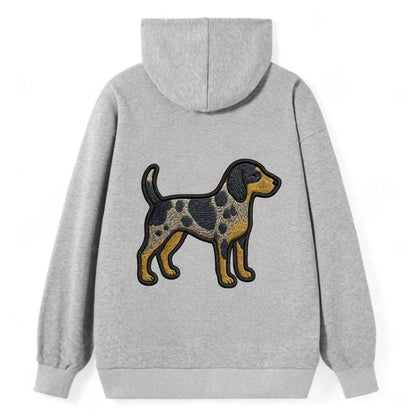 Bluetick Coonhound - Trendy spotted hound logo with prominent black border - Classic Pullover Hoodie - Grey