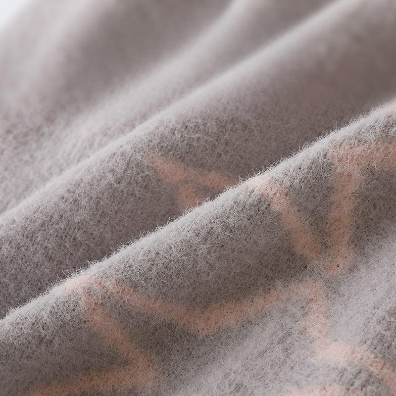 Double-Sided Fleece Knitted Beanie - Star Jacquard Warm Ear-Flap Cap - Unisex Casual Slouchy Hat