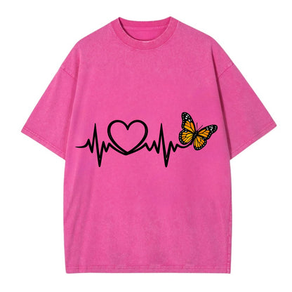 Heartbeat Butterfly - Vintage T-shirt