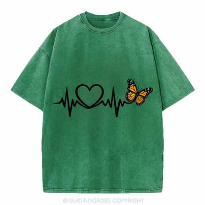 Heartbeat Butterfly - Vintage T-shirt