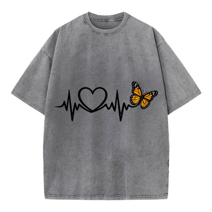 Heartbeat Butterfly - Vintage T-shirt