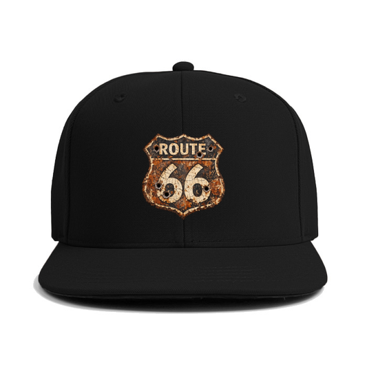 WEATHERED MARKER | Rust-aged Route 66 sign | Desert sun-bleached | Bullet holes Classic Snapback Cap