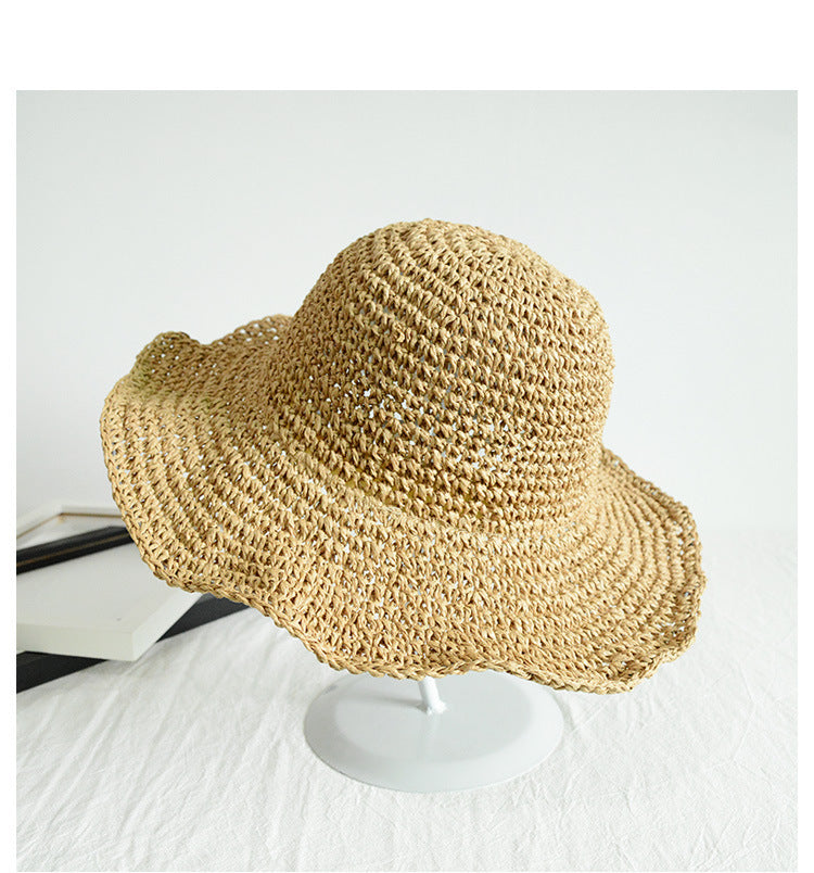 Handcrafted Foldable Sun Hat - Women's Summer Beach Straw Hat