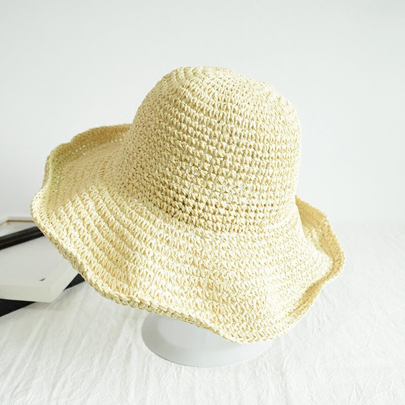 Handcrafted Foldable Sun Hat - Women's Summer Beach Straw Hat