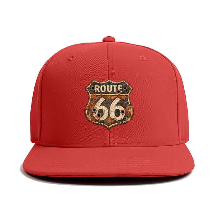 WEATHERED MARKER | Rust-aged Route 66 sign | Desert sun-bleached | Bullet holes Classic Snapback Cap