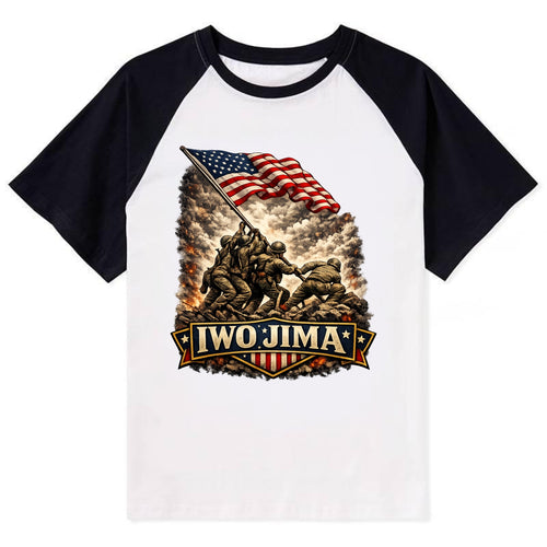 Iwo Jima Flag Raising - Contrast Raglan T-shirt