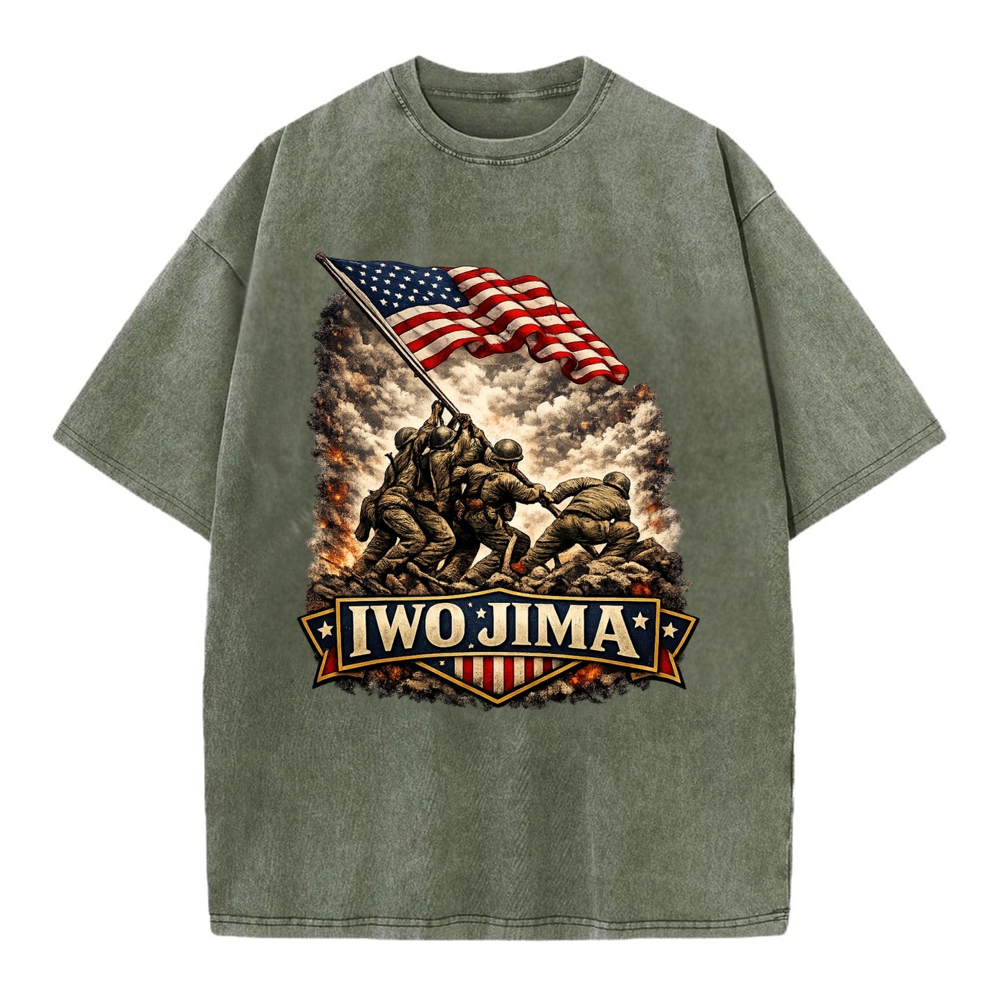 Iwo Jima Flag Raising - Vintage T-shirt