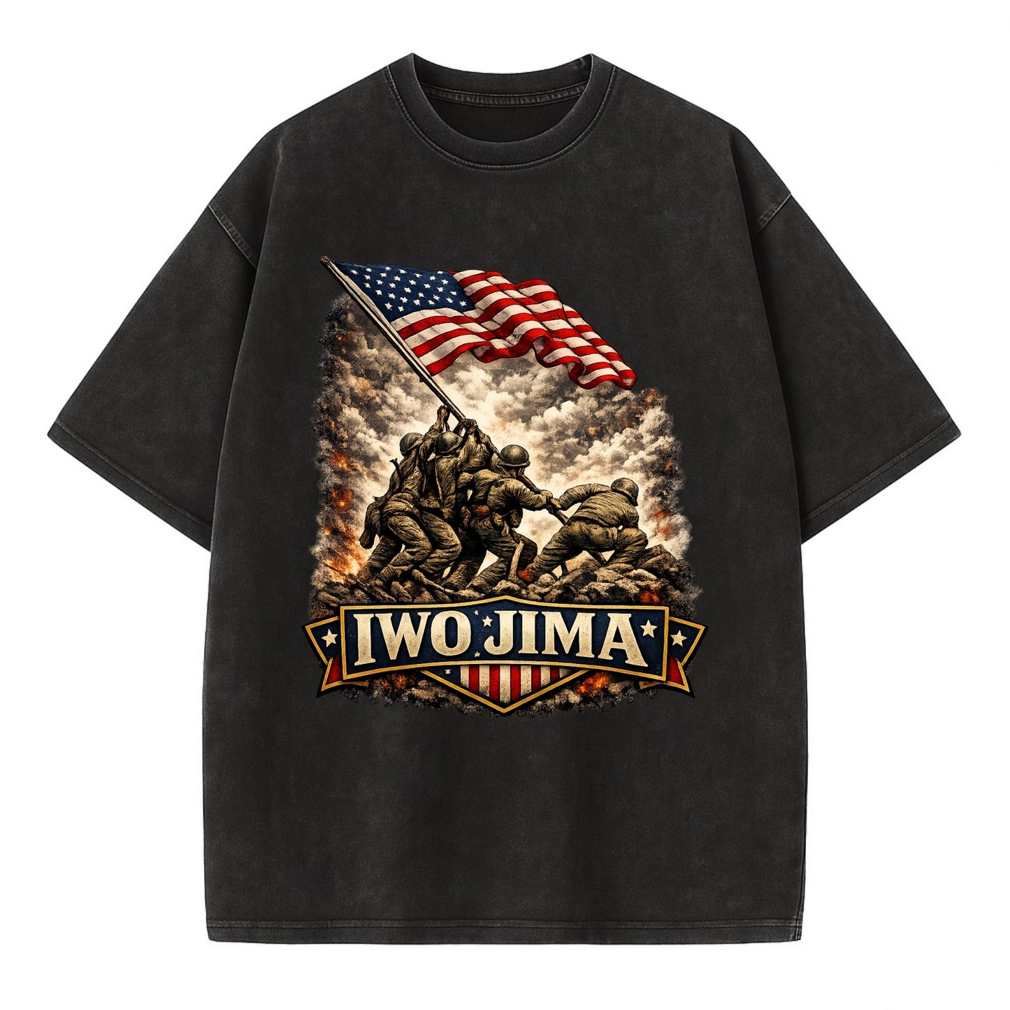 Iwo Jima Flag Raising - Vintage T-shirt