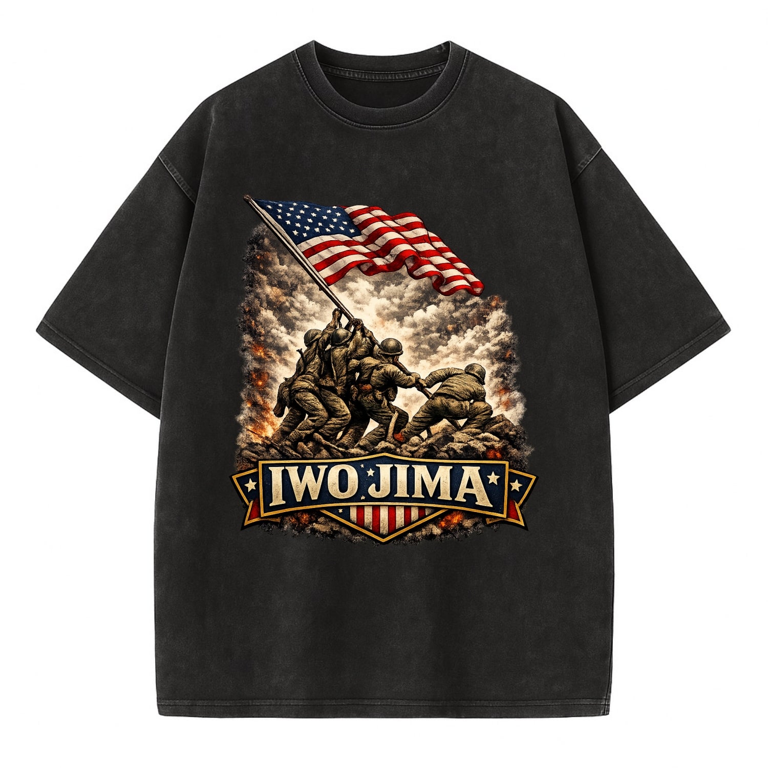 Iwo Jima Flag Raising - Vintage T-shirt