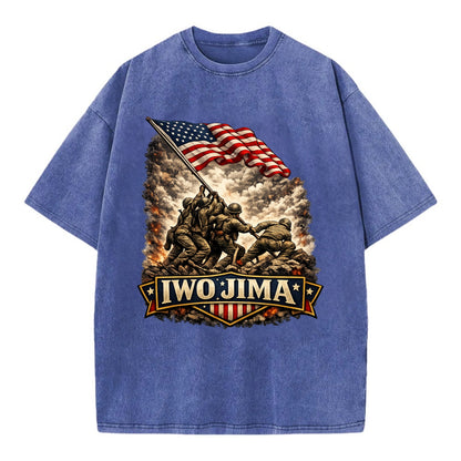 Iwo Jima Flag Raising - Vintage T-shirt