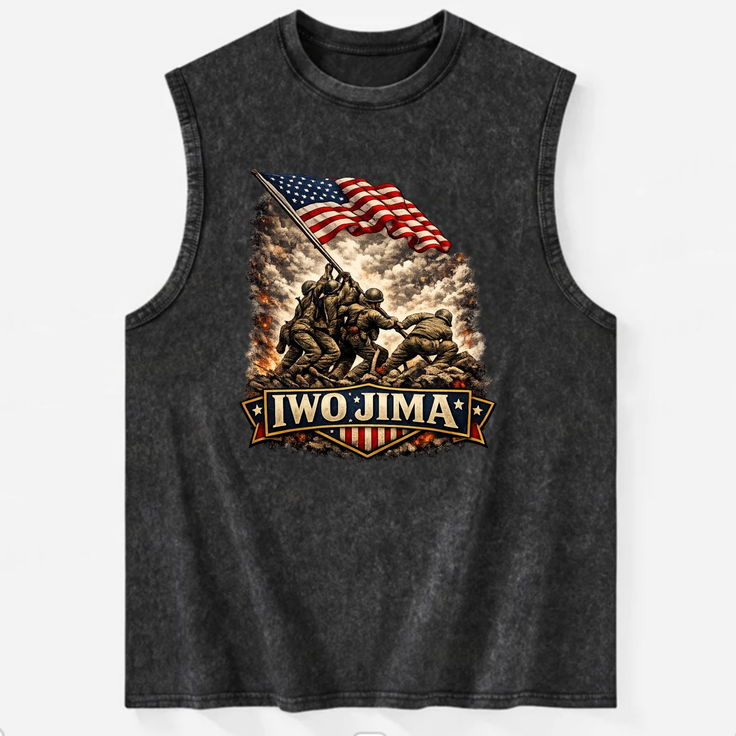 Iwo Jima Flag Raising - Vintage Washed Tank