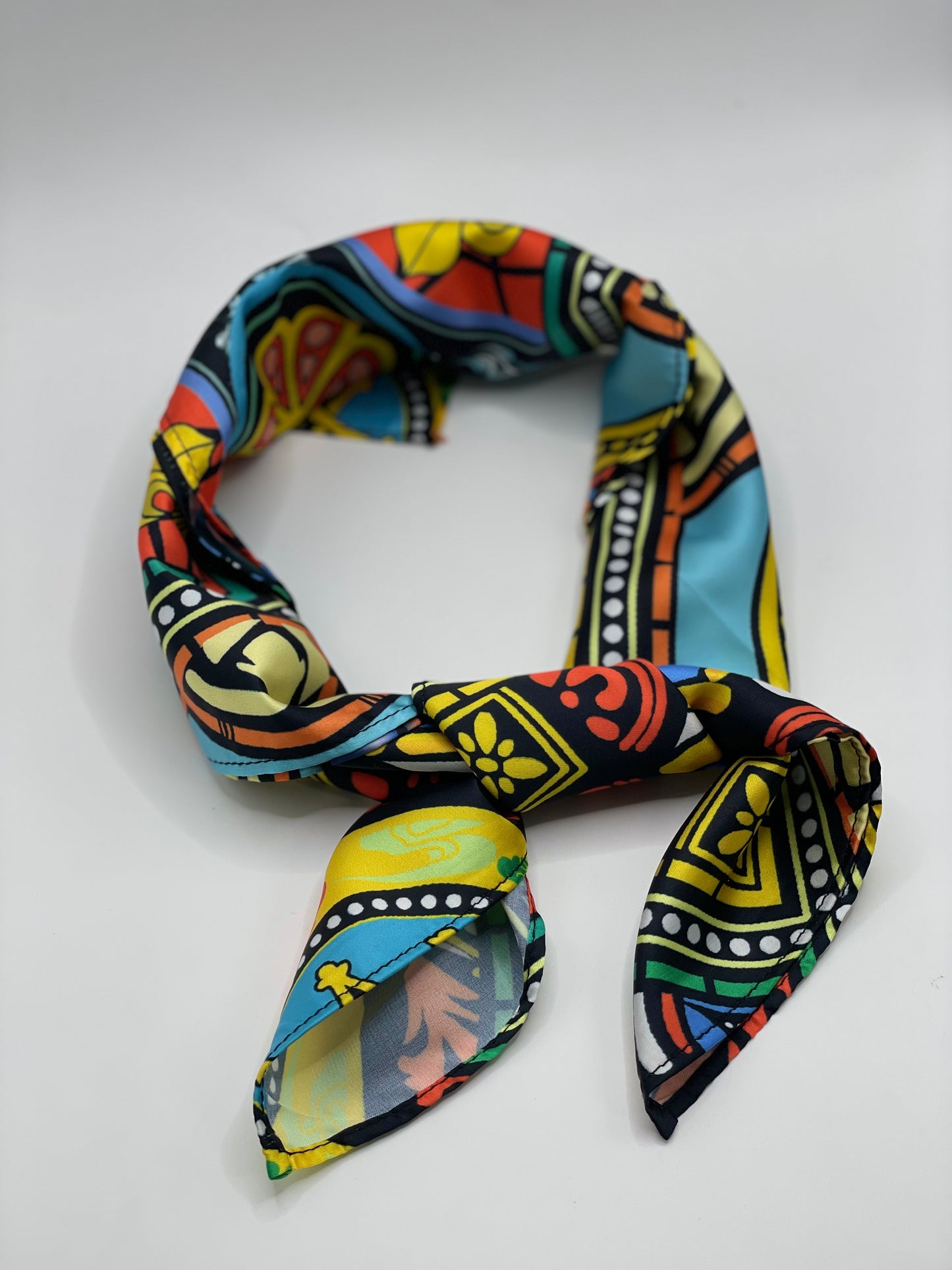 Silk Scarf, Printed Square Silk Twill Bandana, High-End Luxury Mulberry Silk Small Square Scarf for Packaging & Fashion