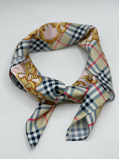 Silk Scarf, Printed Square Silk Twill Bandana, High-End Luxury Mulberry Silk Small Square Scarf for Packaging & Fashion