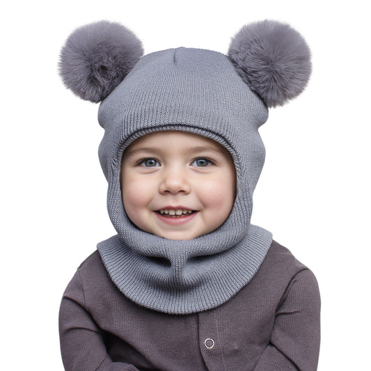 Kids Fleece Lined Earflap Hat & Scarf Set