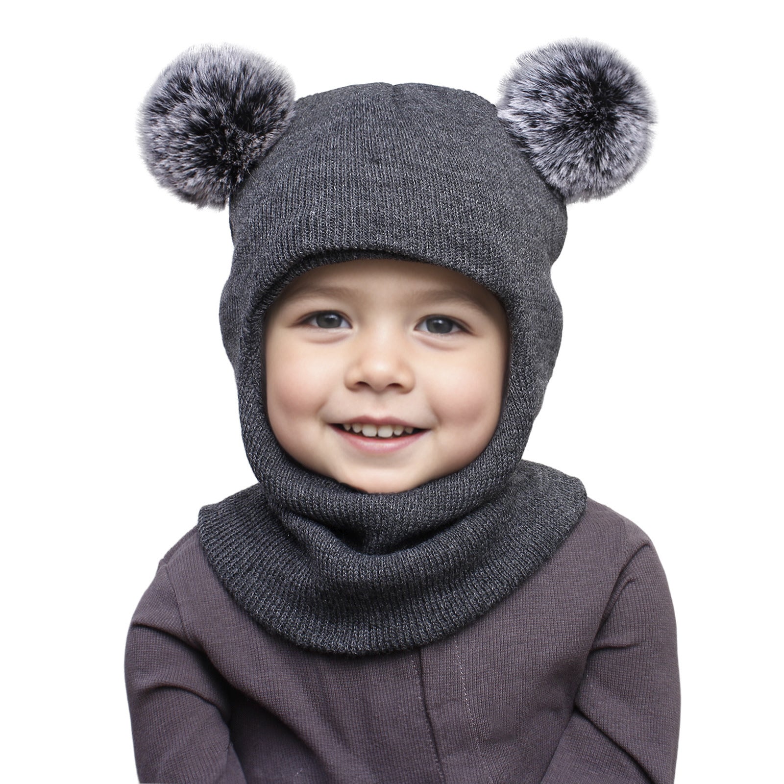 Kids Fleece Lined Earflap Hat & Scarf Set